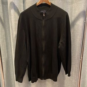 Land’s End - Zip Up Sweater - Navy Blue - XXL